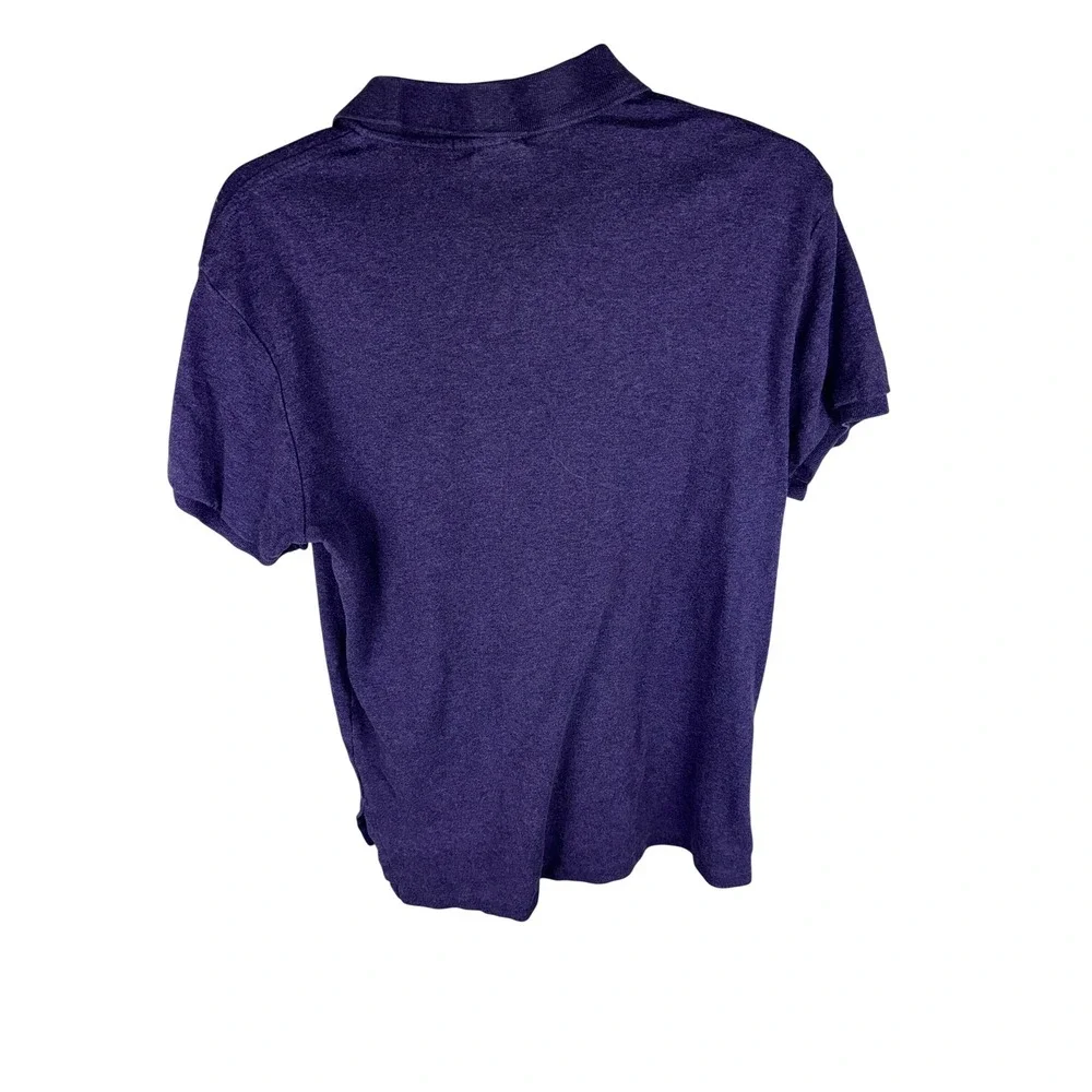 Polo Ralph Lauren Mens Custom Fit Purple Heather Mesh Polo Shirt Yellow Pony M